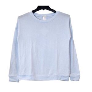 Aspen Dream Womens Small Blue Solid Crewneck Long Sleeve Pullover Sweatshirt